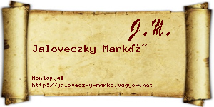 Jaloveczky Markó névjegykártya